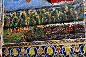 Paintings on the wall of the outer cloister of the Mahamuni Paya, Mandalay, Myanmar 